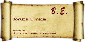 Boruzs Efraim névjegykártya